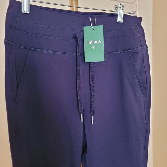 HALARA Softlyzero Plush High Waisted Drawstring Side Pocket Navy Blue Joggers - Picture 13 of 14